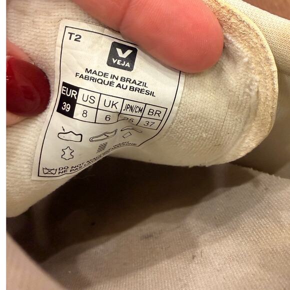 VEJA Campo Logo Leather Sneakers White Yellow Women’s Size 8 - Picture 8 of 9